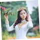 thumbnail image 4 of Corona niñas, corona de princesa de cristal, diadema de boda, tiara de novia, tiara de diadema, con incrustaciones de flores de cristal tiara de boda de cristal (oro), 4 of 5