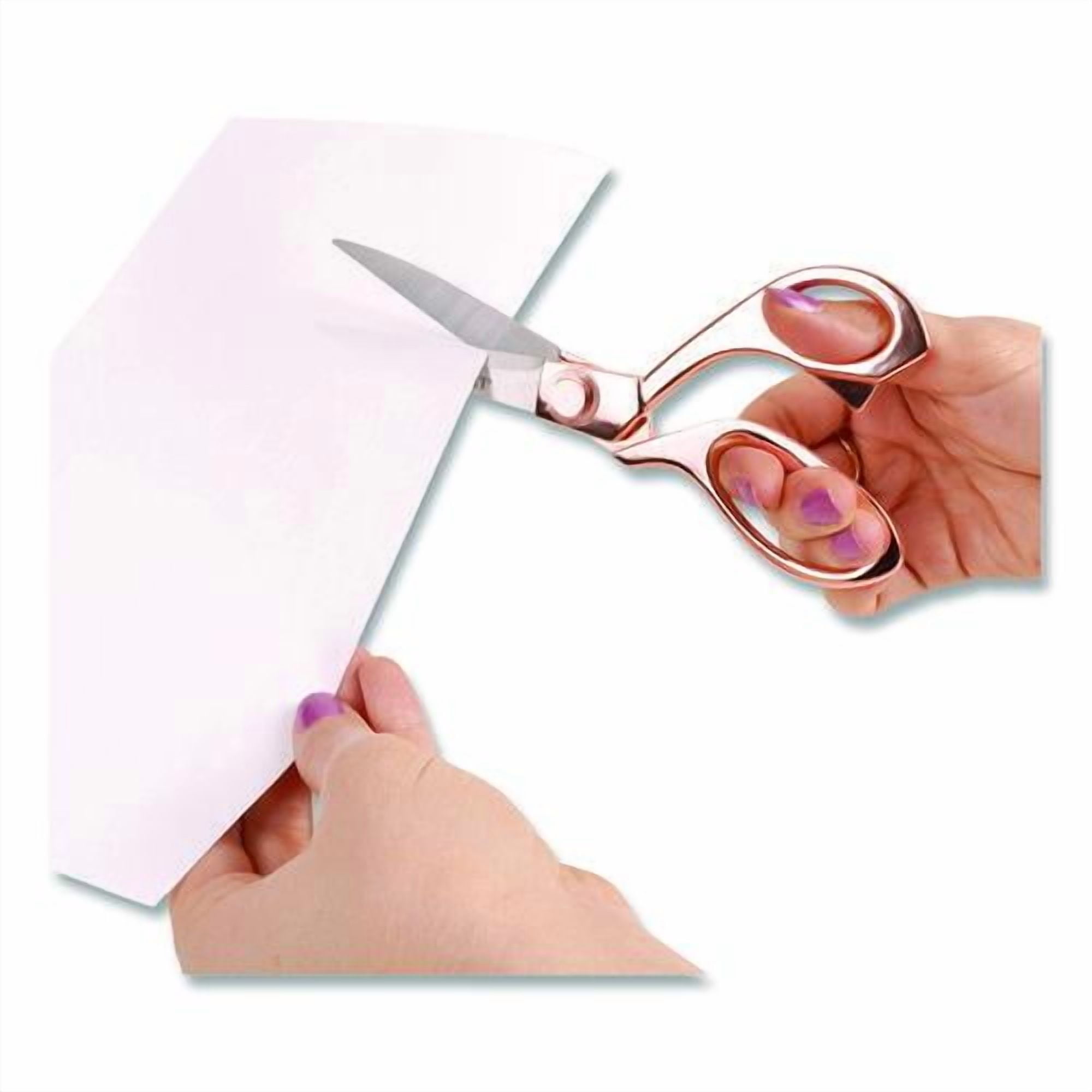 Vintage Stainless Steel Scissors, 8" Long, Offset Rose Gold Handle | Bundle of 10