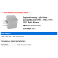 thumbnail image 2 of Daytime Running Light Relay - Compatible with 1986 - 1987, 1991 - 1993 Buick Riviera 1992, 2 of 2