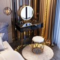 thumbnail image 1 of Dressing Table For Bedroom Drawer Assemble Makeup Vanity Cabinet Mirror With Lights Storage Makeup 80cm Vestidores Decoration My Lux Decor Round, 1 of 11