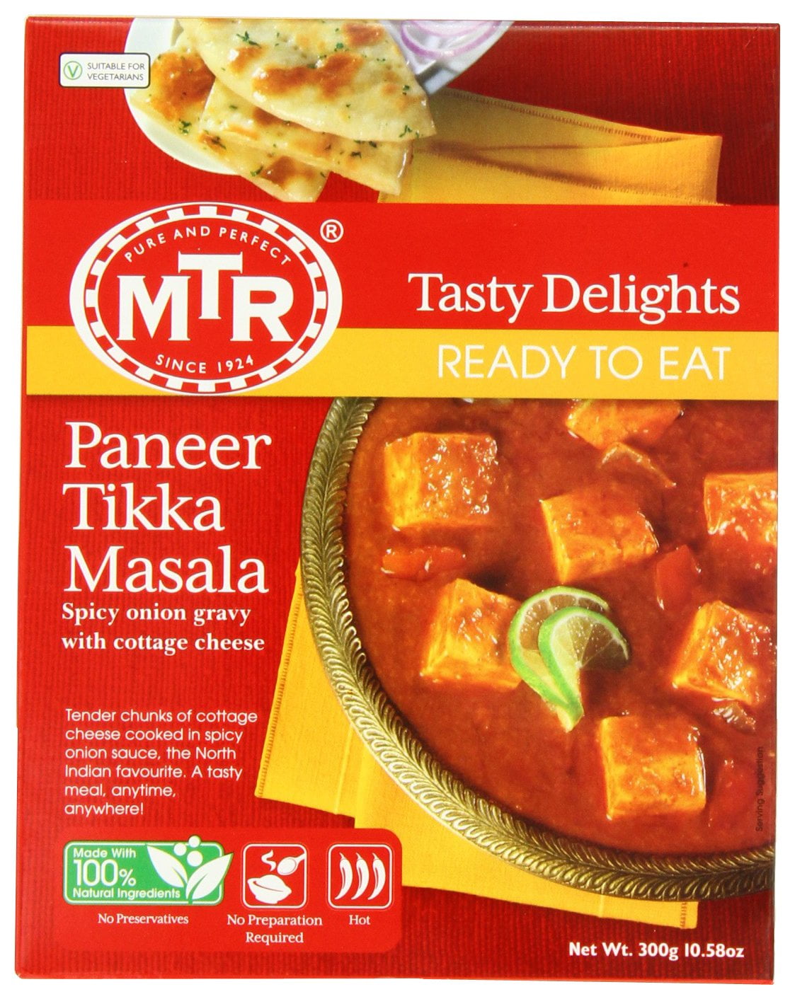 MTR Paneer Tikka Masala, ReadyToEat, 10.58Ounce Boxes (Pack of 10