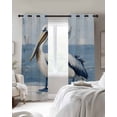 thumbnail image 4 of Seaside Pelican Blackout Curtains for Bedroom Living Room Darkening Curtains 63 Inches Long Blue Rustic Art Ocean Birds Window Curtain 2 Panels Set Insulated Window Treatment Grommet Drapes 52"x63", 4 of 9