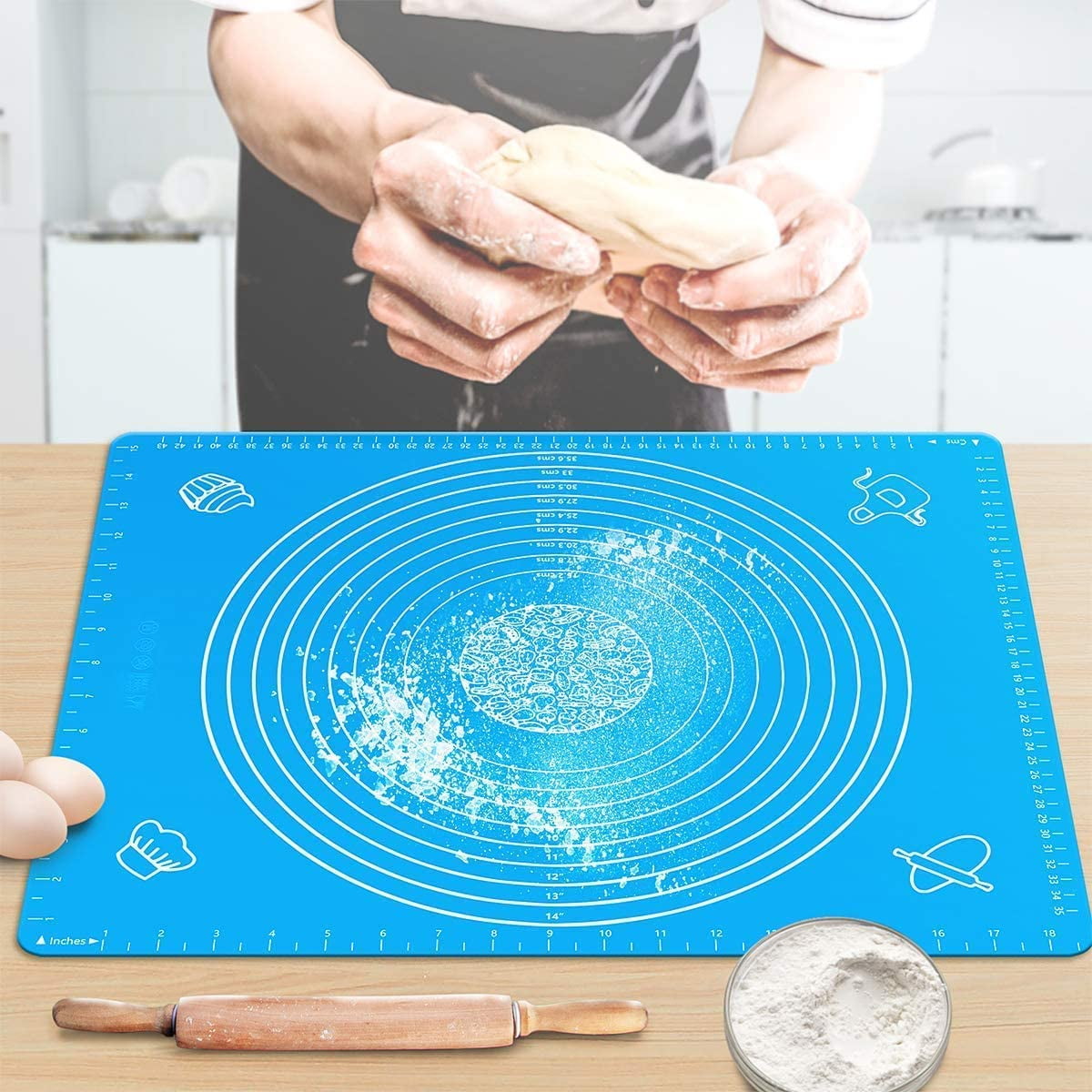 20*16 in Non-Stick Silicone Baking Mat Kneading Rolling Pastry Dough Fondant Pad