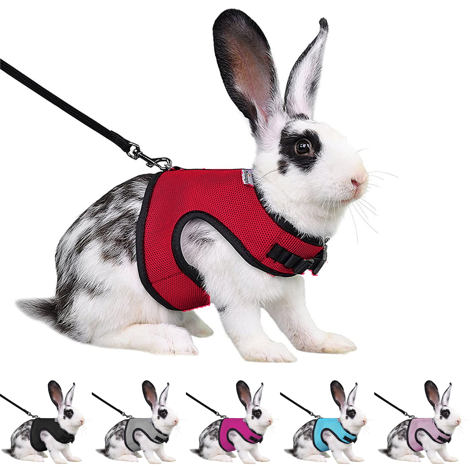Adjustable Walking Lead & Walk Vest Harness For Pet Rabbit Ferret Hamster Cat 