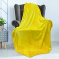 thumbnail image 4 of Yellow Soft Flannel Fleece Blanket, Contemporary Art Inspirations in Yellow Toned Geometrical Rhombus Arrangement, Cozy Plush for Indoor and Outdoor Use, 60" x 80", Yellow Marigold, by Ambesonne, 4 of 5