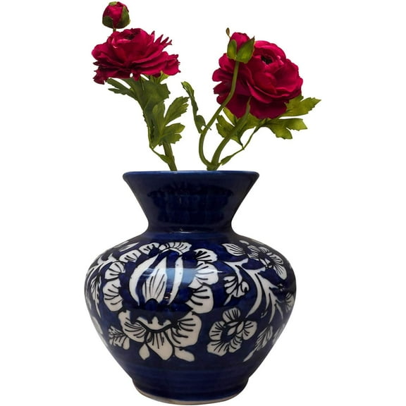 India Meets India Handicraft Ceramic Flower Pots Ceramic Planter Plant Pots Indoor Outdoor Planter, Best Gifting, Made by Awarded Indian Artisans