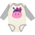 thumbnail image 3 of Inktastic Girl Hippo Girls Long Sleeve Baby Bodysuit, 3 of 5