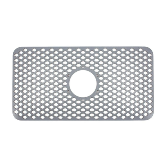 simhoa Kitchen Sink Mat Silicone Heat Resistant Drainage Mat Stable Dish Drying Mat Gray