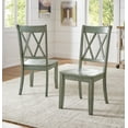 thumbnail image 2 of Weston Home Farmhouse Wood Dining Side Chair, Antique Sage (Set of 2), 2 of 10