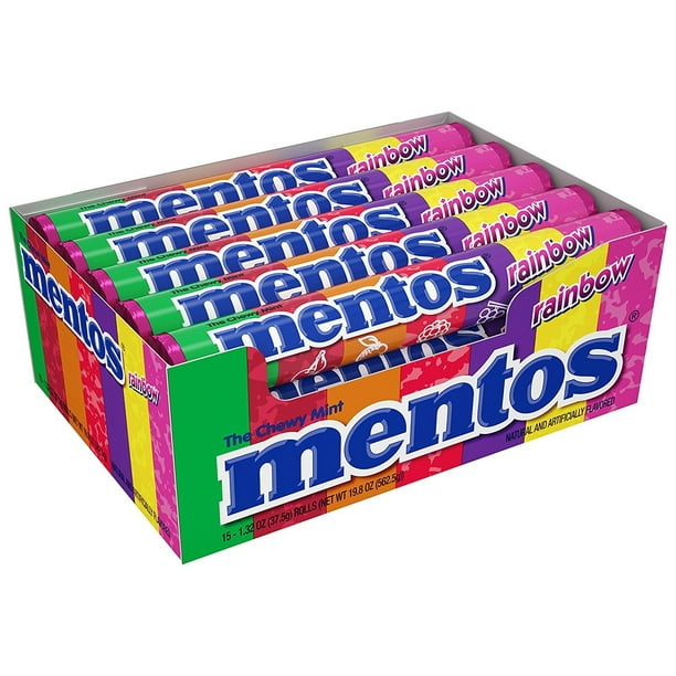 Mentos Mint Candy, Rainbow, 1.32 oz Rolls (Pack of 15) - Walmart.com ...