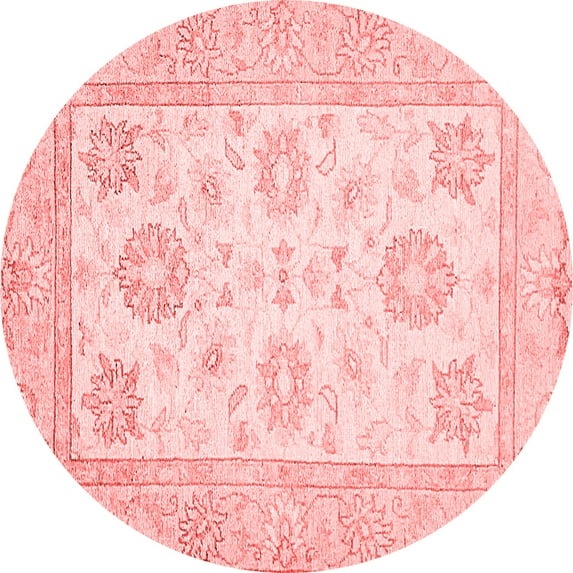 Ahgly Company Indoor Round Oriental Red Traditional Area Rugs, 3' Round