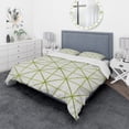 thumbnail image 1 of Designart 'geometric Green Triangle II' Ensemble de Literie Géométrique - Housse de Couette et Taies d'Oreiller, 1 of 4