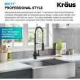 thumbnail image 4 of KRAUS Robinet de Cuisine à Poignée Unique Style Commercial Britt en Acier Inoxydable Noir Mat/noir Sans Taches, KPF-1691MBSFSB, 4 of 5
