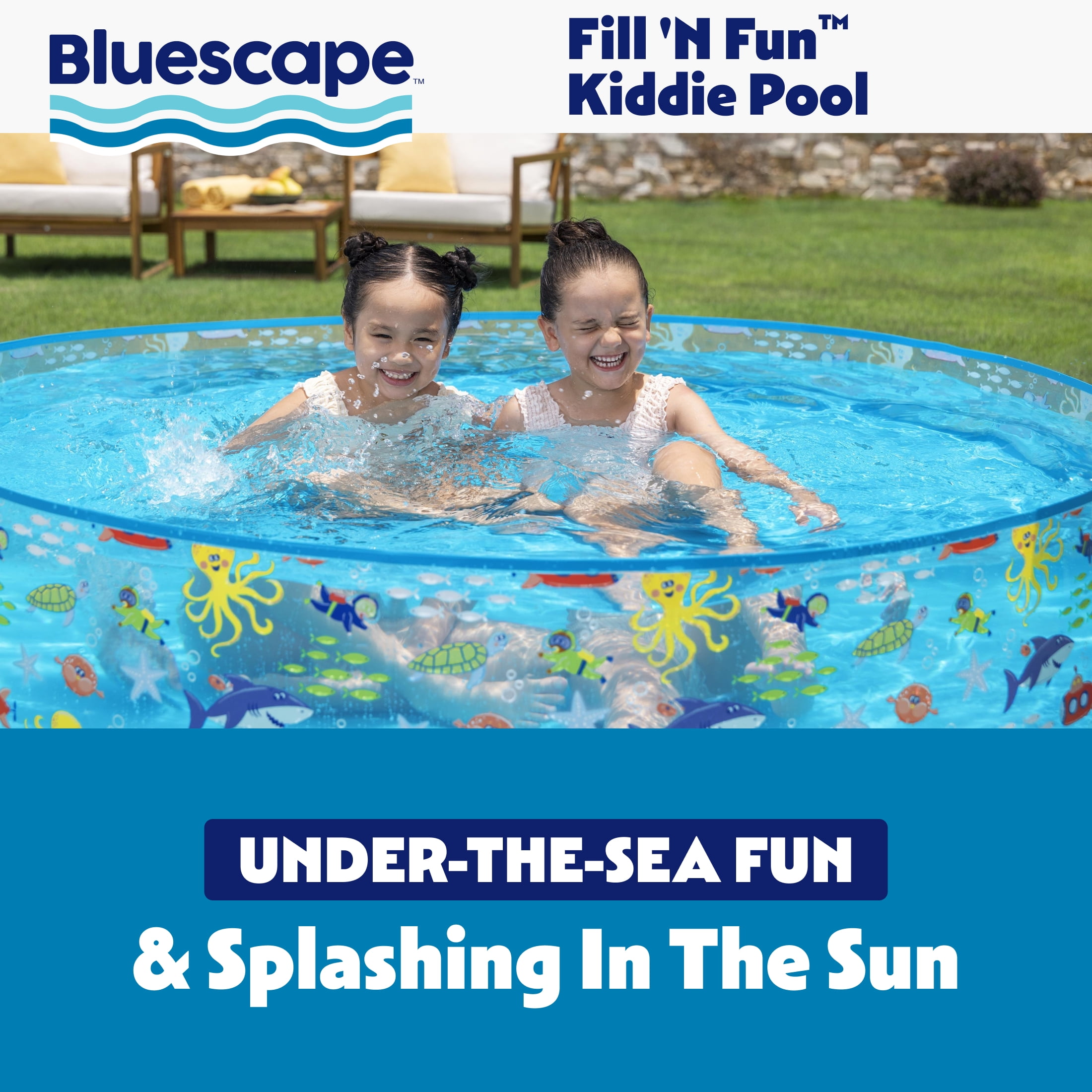 Bluescape Round Multi-Color Above-Ground Kiddie Pool 6' x 15"