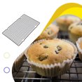 thumbnail image 4 of Yuarrent Rejilla de refrigeración antiadherente para galletas, pan, Pizza y pasteles de acero, bandeja para horno, rejilla para hornear, Herramientas y accesorios para hornear 40*25*2cm rejilla 12.7mm, 4 of 6
