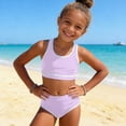 thumbnail image 5 of mgoYE Swimsuits for Girls 10-12 Girls Swimsuit 2 Piece Bikini Set Racerback Swimwear Girls Swimsuits Bathing Suit(Purple,9-10 Years), 5 of 8