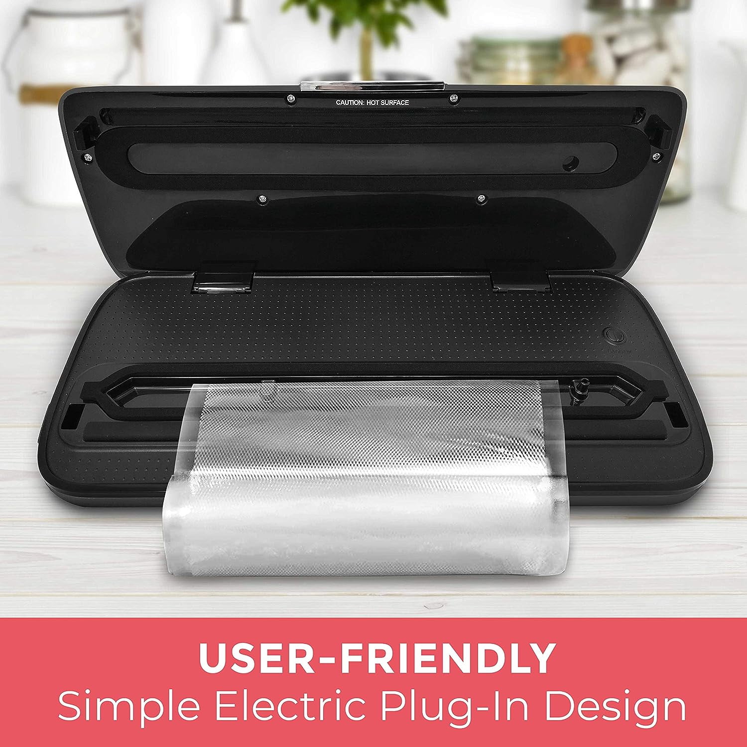 NutriChef Automatic Vacuum Air Sealing System Preservation with Starter Kit  Compact Design, Lab Tested, Dry & Moist Food Modes with Led Indicator