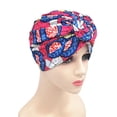 thumbnail image 3 of Pink Soft Stretch Turban Cap for Women Nylon,Spandex Pre-Tied Twisted Turbans Head Scarf for Women Hair Wraps Cover Beanie Cancer Chemo Headwear One Size, 3 of 3