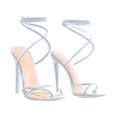 thumbnail image 4 of WIZUTIZ Summer New Style Large Size Strapped Roman Shoes Flip Flops High Heels White Thanksgiving, 4 of 4