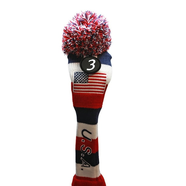 USA Patriot Majek Golf Club Fairway Wood Pom Pom Patriotic Knit USA Patriot Majek Golf Club Fairway Wood Pom Pom Patriotic Knit