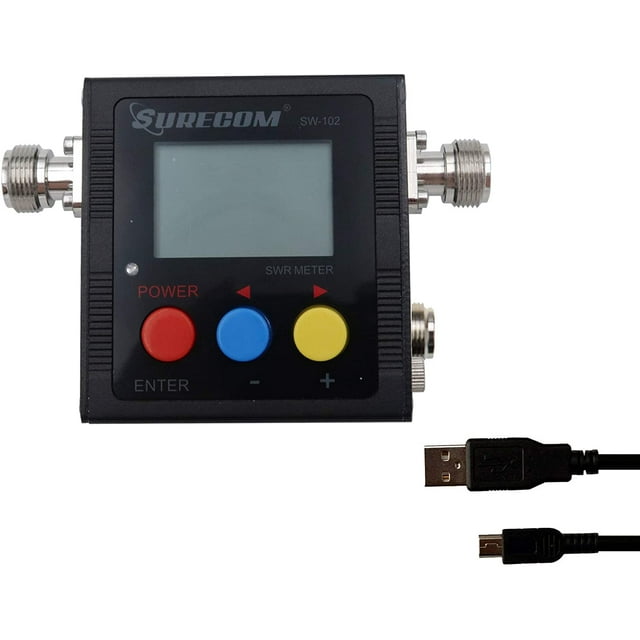 Gam3Gear Surecom SW-102S SO239 Connector Digital VHF UHF 125-525Mhz Power & SWR Meter with Ground Plate
