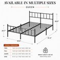thumbnail image 5 of Heavy Duty Metal Queen Platform Bed Frame with Headboard and Footboard, Industrial Style Steel Slat Mattress Foundation, No Box Spring Needed, Black, 5 of 7
