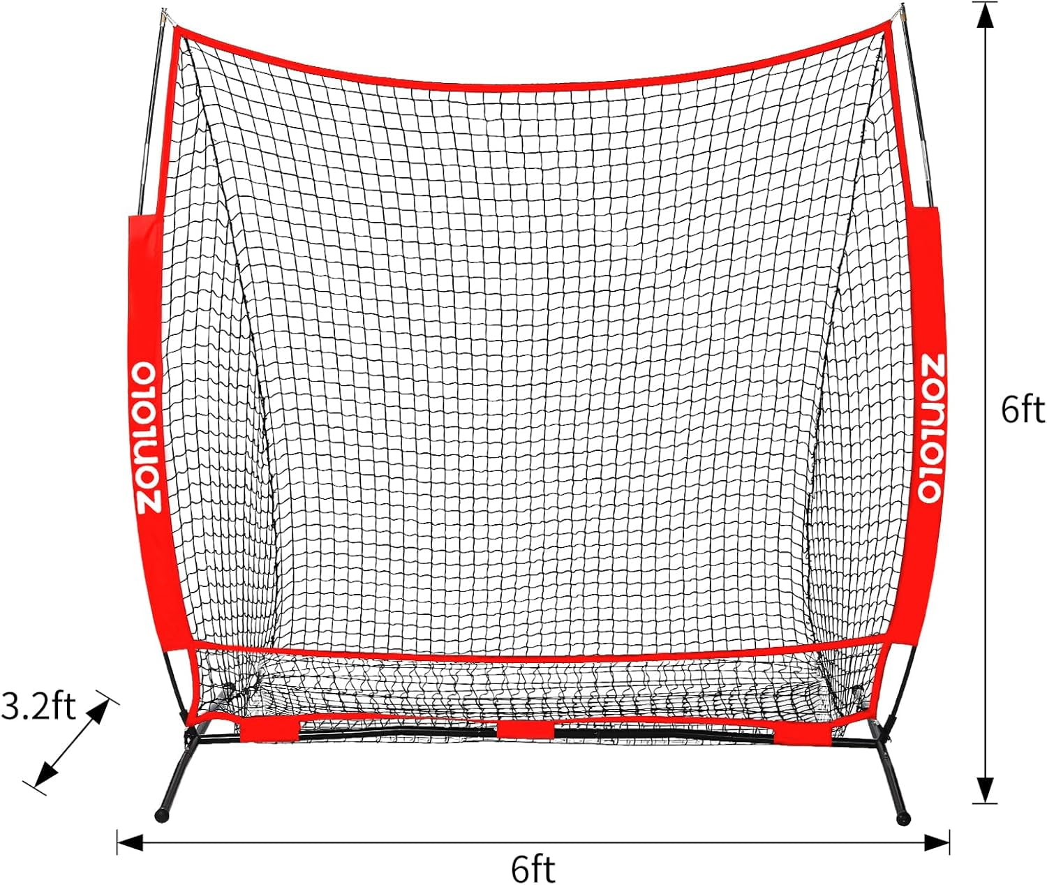 6 x 6 FT Baseball Net with 3 Diffferent Targets, Portable Practice Net for Batting，Hitting，Pitching and Throwing,Compact Package with Small Carrying Bag，Great for Kids