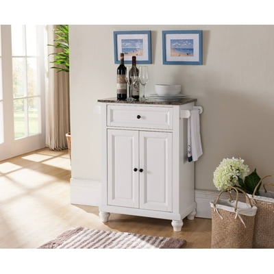 Ian Kitchen Island Storage Cabinet, Black & Marble Wood, Adjustable Shelf & Towel Bars, Contemporary Ian Kitchen Island Storage Cabinet, Black & Marble Wood, Adjustable Shelf & Towel Bars, Contemporary