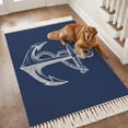 thumbnail image 4 of Area Rug with Tassels 4' x 6', Nautical Anchor Navy Blue Kitchen Runner Rug for Hallway Bedroom Throw Rugs, Summer Coastal Ocean Style Soft Door Mat for Bathroom Entrance Living Room, 4 of 9