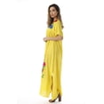 thumbnail image 2 of Riviera Sun Embroidered Maxi Dress with Double Side Slits (Yellow, 1X), 2 of 3