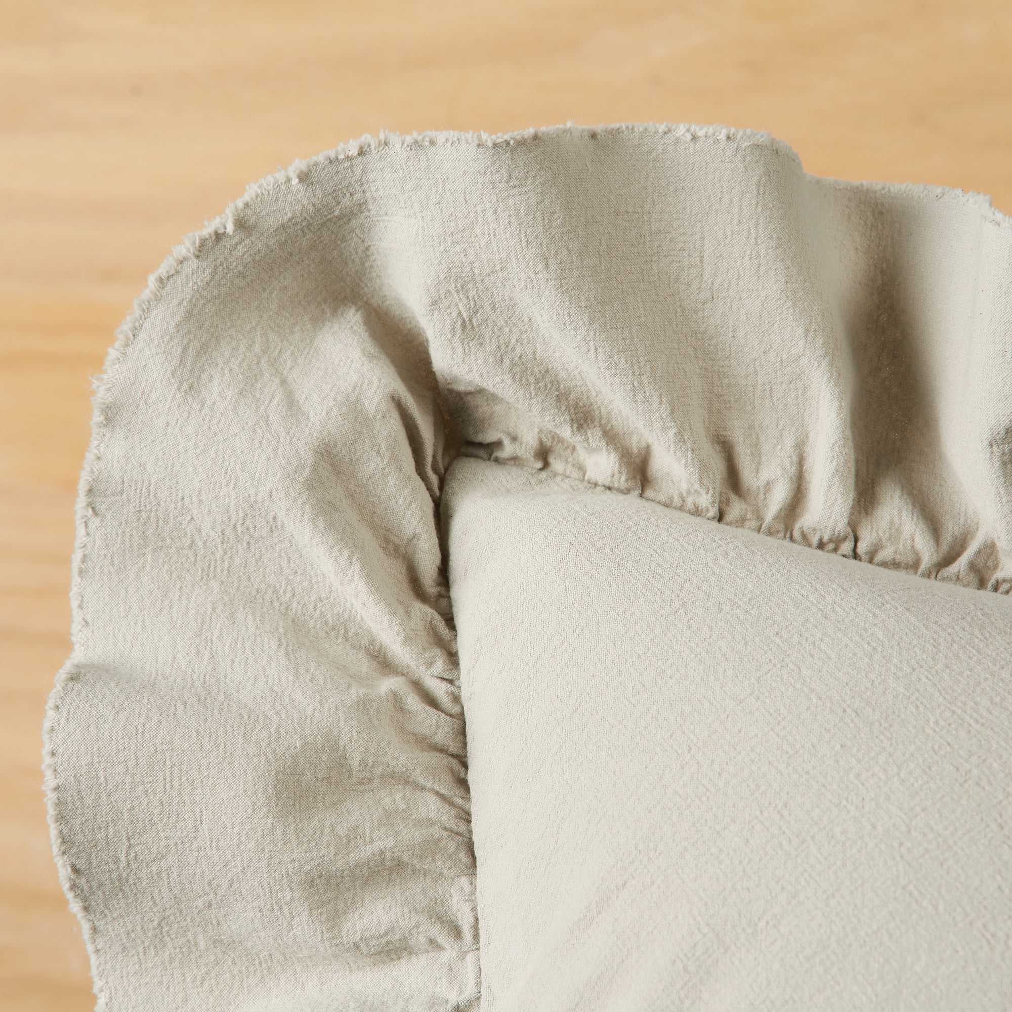 Better Homes & Gardens Raw Edge Ruffle 3 Piece Duvet Cover Set, Full/Queen, Beige