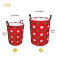 thumbnail image 3 of Balery White and Green Polka Dot Cesta de ropa redonda con asas, impermeable, independiente, para ropa, juguetes, dormitorio y familia-Medium, 3 of 6