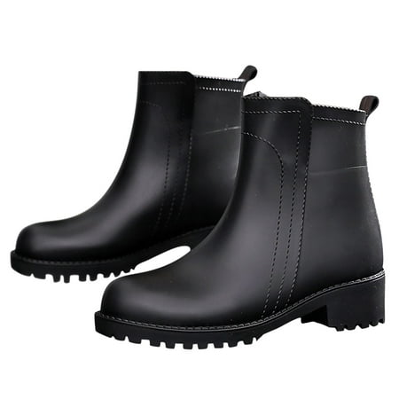 

Cathalem 3020 Boot Punk Style Snow Boots Women Non Slip Inside Rain Boots Outdoor Rubber Water Shoes River Berry Boots Black 8