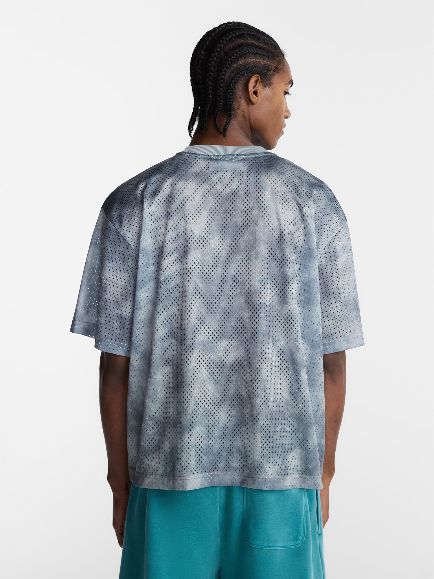 No Boundaries Graphic Boxy Fit Mesh Jersey Style Shirt, Men's XS-5XL