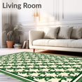 thumbnail image 2 of ODIKA 8'x10' Machine Washable Non-Slip Area Rug, Luxurious Botanical Motif Interlocking Lattice Honeycomb High Traffic Rug with Pad, Green, 582689, 2 of 8
