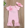 thumbnail image 3 of Jxzom Newborn Baby Girl Flower Romper Jumpsuit Short Sleeve Bodysuit wiht Headband 0 3 6 12 18 Months Infant Lovely Cute Clothes, 3 of 7