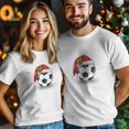 thumbnail image 4 of Camisetas casuales de manga corta con gorro de Papá Noel para hombre, camisetas gráficas de fútbol, 4 of 8