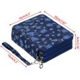 thumbnail image 3 of Zippered Pencil Case-Canvas 72 Slots Handy Pencil Holders with Printing Pattern for Prismacolor Watercolor Pencils, Crayola Colored Pencils, Marco Pencils Blue Flower, 3 of 7
