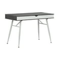thumbnail image 5 of Calico Designs Alcove Modern Pocket / Writing Desk with Large Split Drawer in White / Cement, 5 of 11