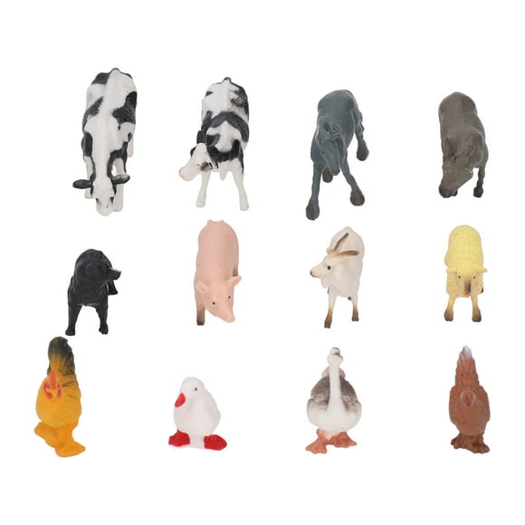 Mini figuras de animales de granja, 12 piezas, modelos de animales en miniatura, juguetes de animales en miniatura, figuras de animales, estética elegante