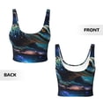thumbnail image 3 of Sikiie Starry Sky Colorful Crocodile A Print Strappy Sports Bra for Women Padded Push Up Sports Bra Athletic Running Sports Bra Workout Bra Yoga Bra, 3 of 5