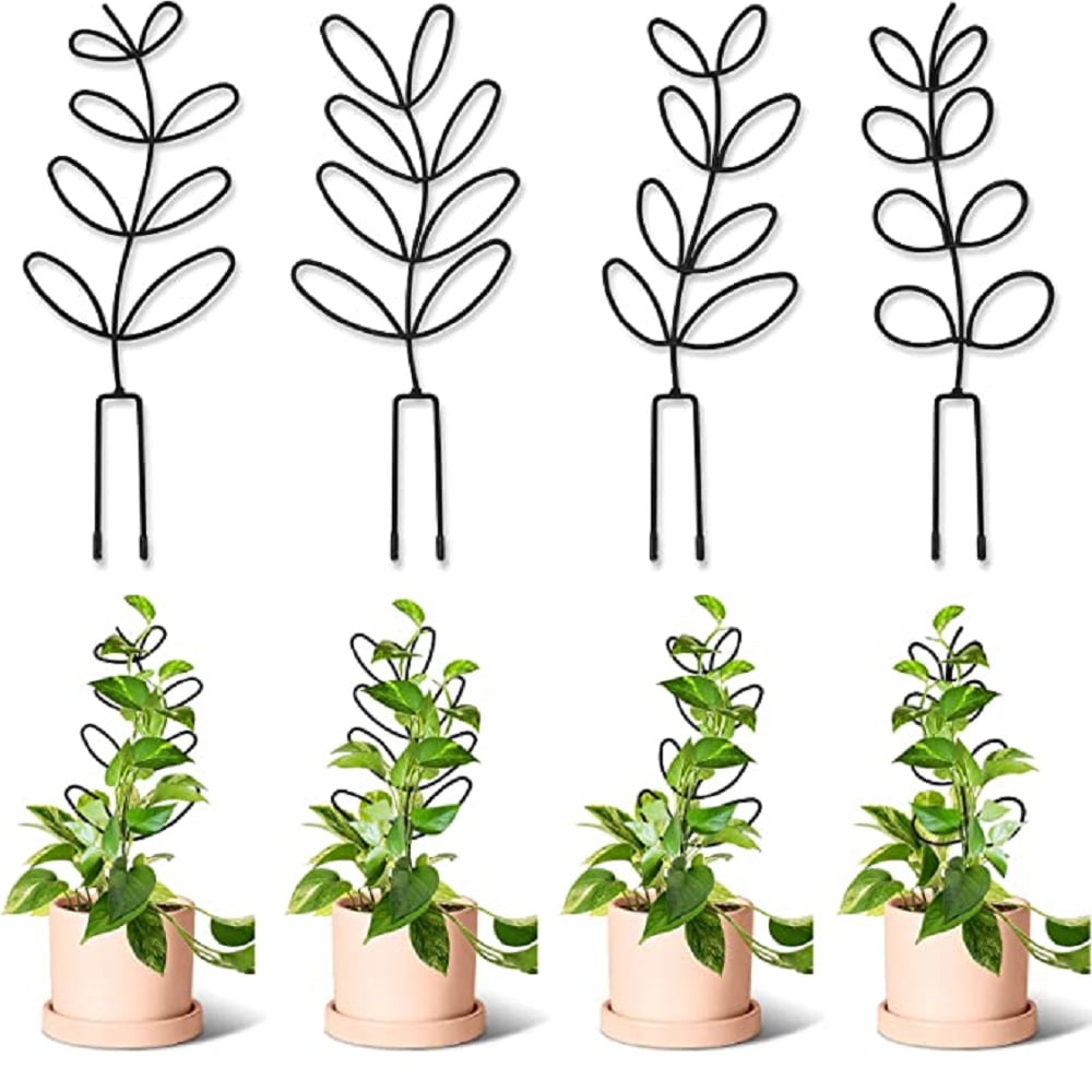 4 Pcs Small Metal Trellis for Potted Plants,Indoor Plants Trellis for