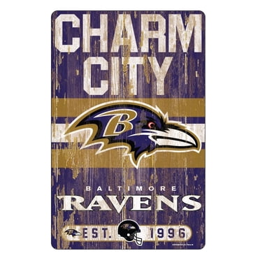Panneau Baltimore Ravens 11x17 Design Slogan en Bois
