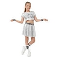 thumbnail image 2 of LOLANTA Girls Sequins Dance Outfits Sparkly Jazz Latin Hip Hop Clothes Crop Top with Skirt 5-12 Years, 2 of 6