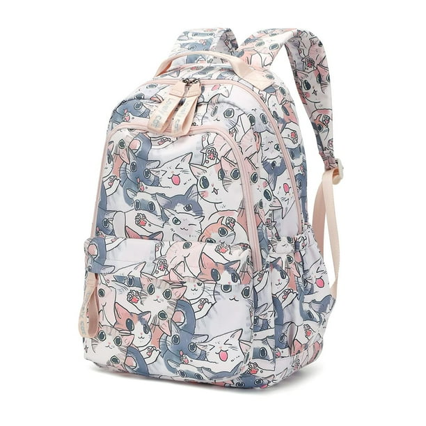 Mochila Mfikaryi Cute Cat para niñas de primaria