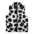 thumbnail image 4 of Pzuqiu Cow Print Girls Zip Up Sleeveless Vest Size 3 Casual Clothes for Girls Personalized Fall Winter Warm Outerwear With Pockets Fall Outfits Fashion Clothing for Daily Life, 4 of 7