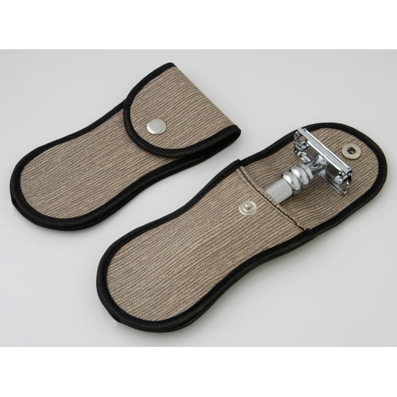 Shave Classic Safety Razor Double Edge Travel Pouch, Beige SRC-01G