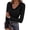 Black, variant on Women's Long Sleeve Shirts Lace Trim V Neck Ribbed Slim Fitted Basic Tees Y2K Going Out Tops Fall Clothes
