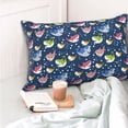 thumbnail image 4 of Fuzoiu Colorful Cartoon Shark Print Fuzzy Pillowcases, Super Soft Pillow Case Cover with Zipper for Bedroom, Sofa, Couch,Cozy Pillow Shams for All Seasons-14"x20", 4 of 6