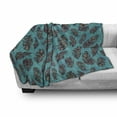 thumbnail image 3 of Peacock Mandala Soft Flannel Fleece Throw Blanket, Flyaway Colorful Feathers Turquoise Damask Style Mandala Backdrop, Cozy Plush for Indoor and Outdoor Use, 50" x 70", Multicolor, by Ambesonne, 3 of 6